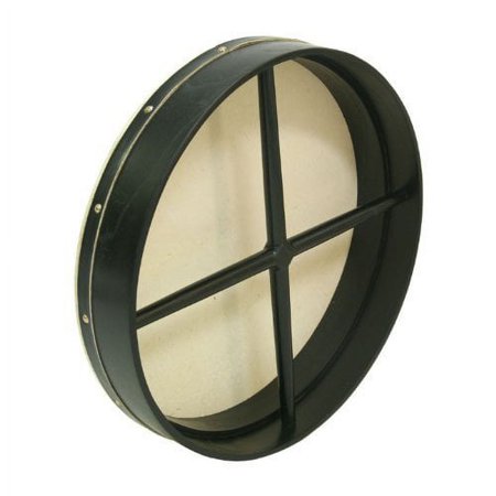 Bodhran, 18" x 3 1/2" Fixed Crossbar, Black