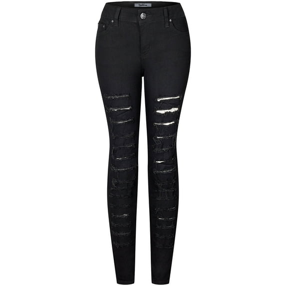 BodiLover, Women's, High Waist Rise 5 Pockets Skinny Comfy Jeans Zip Button Closure, Denim Medium1, 9