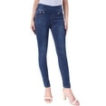 thumbnail image 1 of BodiLover, Women's, Stretchy Comfy Shaping Pull On Skinny Denim Jeans, Dark Denim, 12, 1 of 4