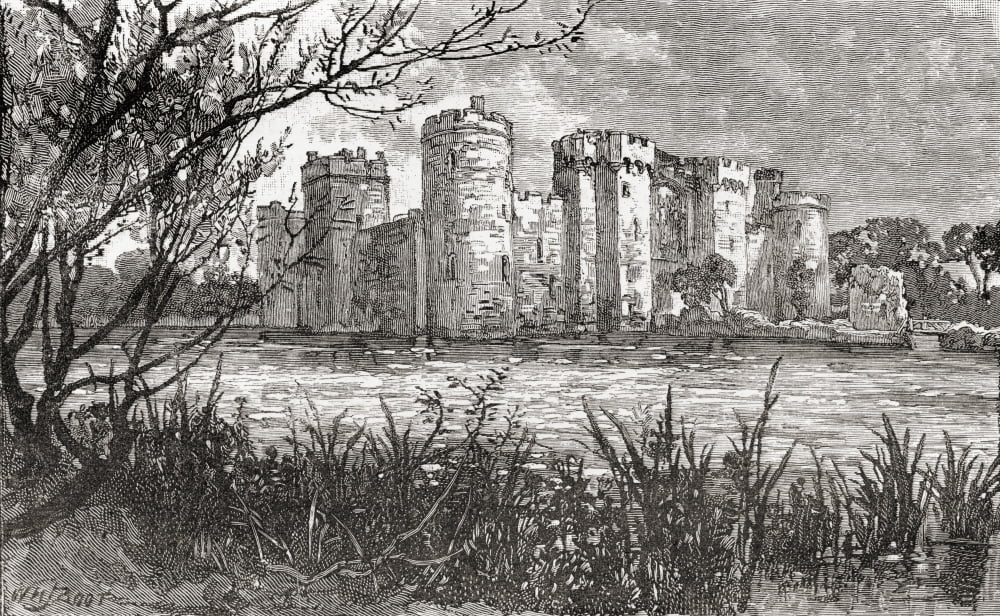 Bodiam Castle Near Robertsbridge East Sussex England In The Late 19Th Century From Our Own Country Published 1898 Canvas Art - Ken Welsh Design Pics (18 x 11)