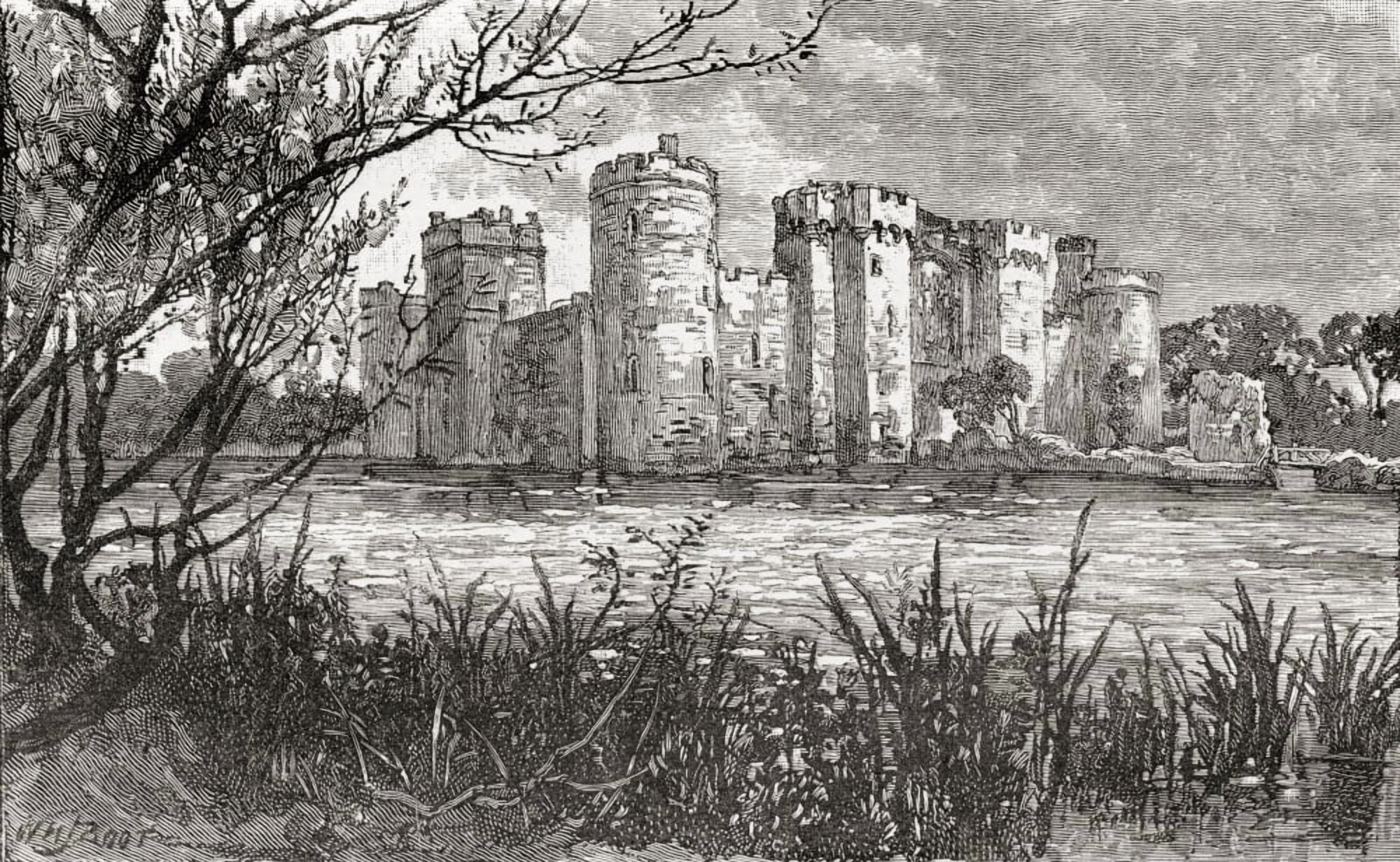 Bodiam Castle Near Robertsbridge East Sussex England In The Late 19Th Century From Our Own Country Published 1898 Canvas Art - Ken Welsh Design Pics (36 x 22)
