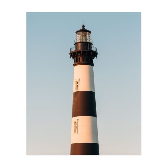 Bodie Island Lighthouse 02 - North Carolina Photography Lighthouse Coastal Beach Ocean Architecture Minimalist Scenic Unframed Wall Art Print 6 x 8 inches