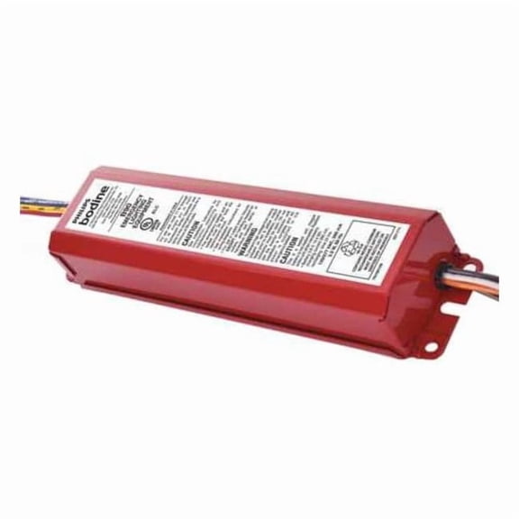 Bodine B90 Emergency Linear Fluorescent Ballast 500-600 Lumens Starter Kit, 17-40W Bi-Pin Lamps, 120/277V
