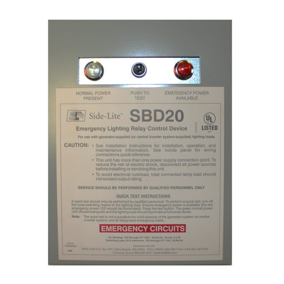 Bodine Side-Lite SBD20 Emergency Lighting Relay Control Device, ELCU, Emergency Lighting Module