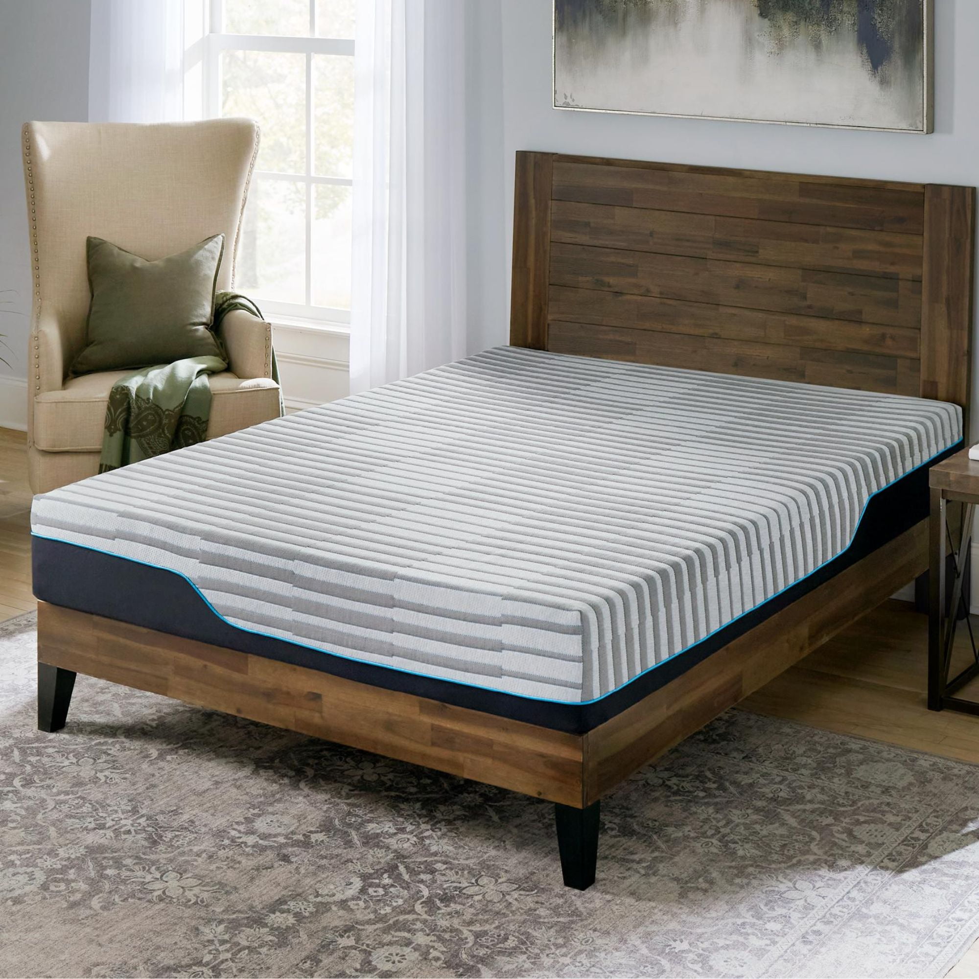 Bodipedic Essentials 10” Queen Tight Top Plush Tri Layered Gel Memory Foam Mattress
