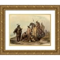 thumbnail image 1 of Bodmer, Karl 14x12 Gold Ornate Wood Framed with Double Matting Museum Art Print Titled - Crow indians, 1 of 4