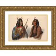 thumbnail image 1 of Bodmer, Karl 18x13 Gold Ornate Wood Framed with Double Matting Museum Art Print Titled - An Assiniboin indian and a Yanktonan indian, 1 of 4