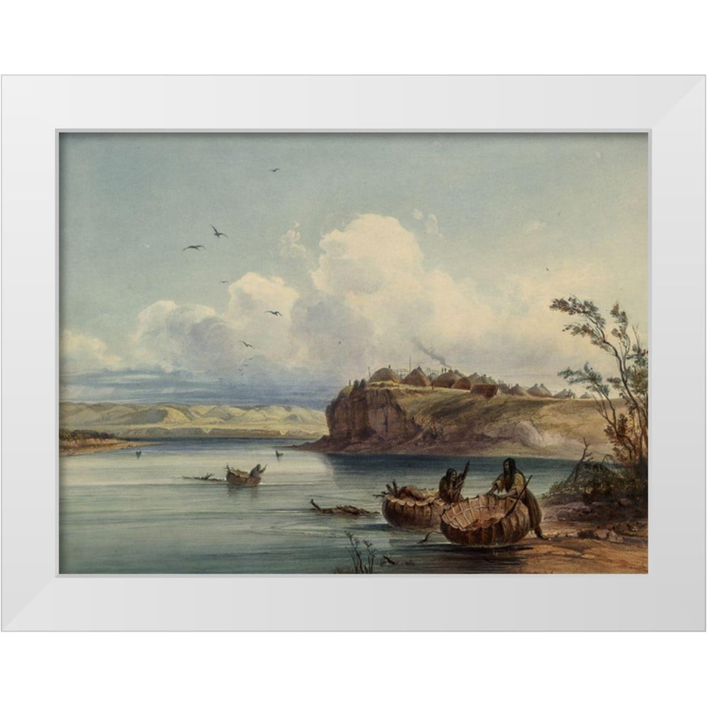 版画　32✕27 cm Bodmer, Karl 32x25 White Modern Wood Framed Museum Art Print