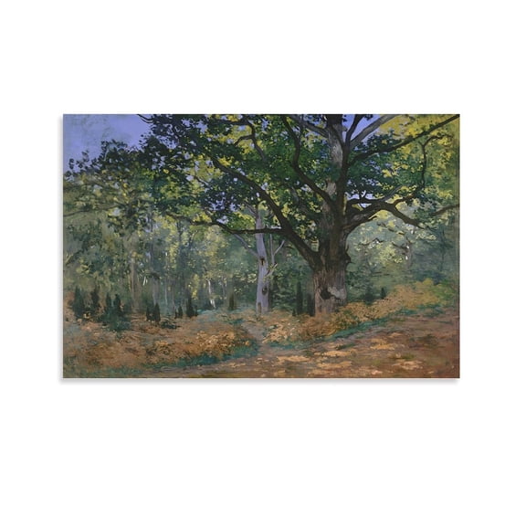 The Bodmer Oak, Fontainebleau by Oscar Claude Monet Painting Poster Canvas Poster Wall Art Picture Prints Hanging Photo Gift Decor Home Posters Artworks 12x18inch(30x45cm)
