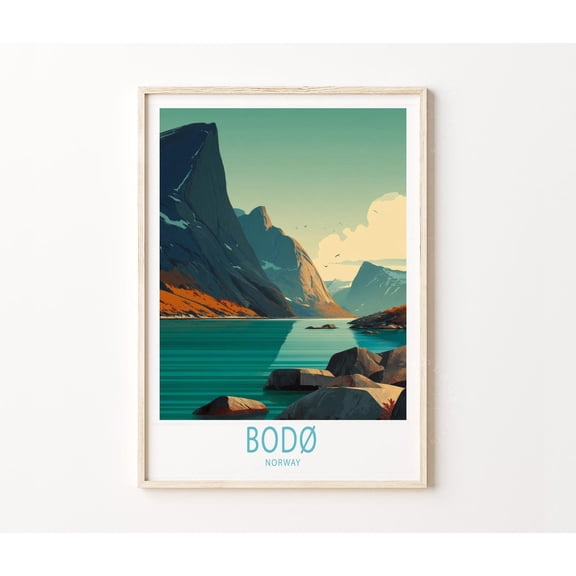 Bodo Norway Nordic Fjord Arctic Wall Art Home Decor