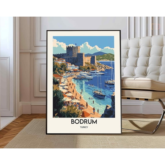 Bodrum Turkey Poster, Unframed Paper Poster 8x10in