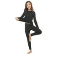 thumbnail image 1 of Bodtek Girls Crewneck long johns base layer Set (Black X-Large), 1 of 5