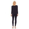 thumbnail image 1 of Bodtek Womens Crew Neck Long Johns Base Layer Set (Navy Large), 1 of 5