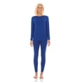 thumbnail image 1 of Bodtek Womens Crew Neck Long Johns Base Layer Set (Royal Blue Large), 1 of 5