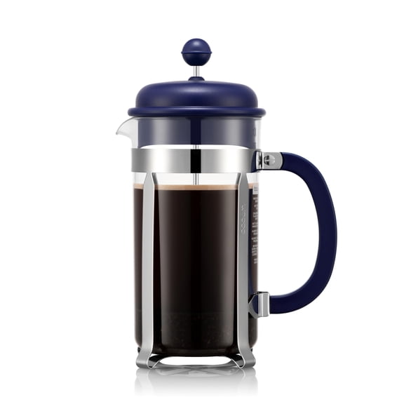 Bodum 34oz Caffettiera French Press Coffee Maker with Reusable Stainless Steel Filter, BPA-Free Plastic Carafe, Midnight Blue