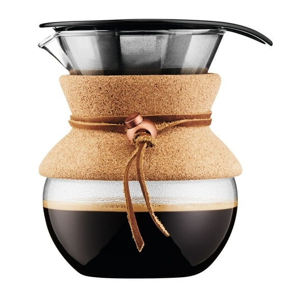 Bodum 4 Cups pour over Coffee Maker with Permanent Filter and Cork Band