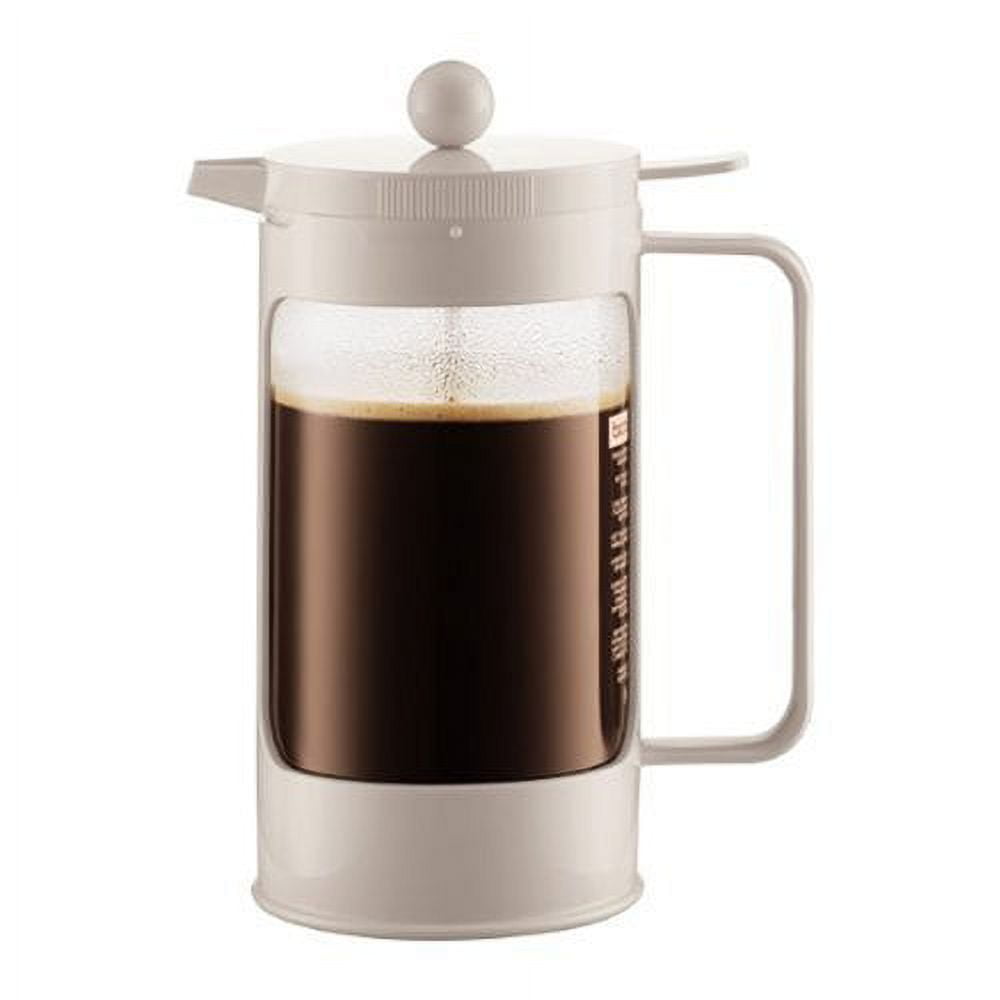 Bodum Bean French Press Coffeemaker with Locking Lever Lid, 8Cup (34Ounce), White