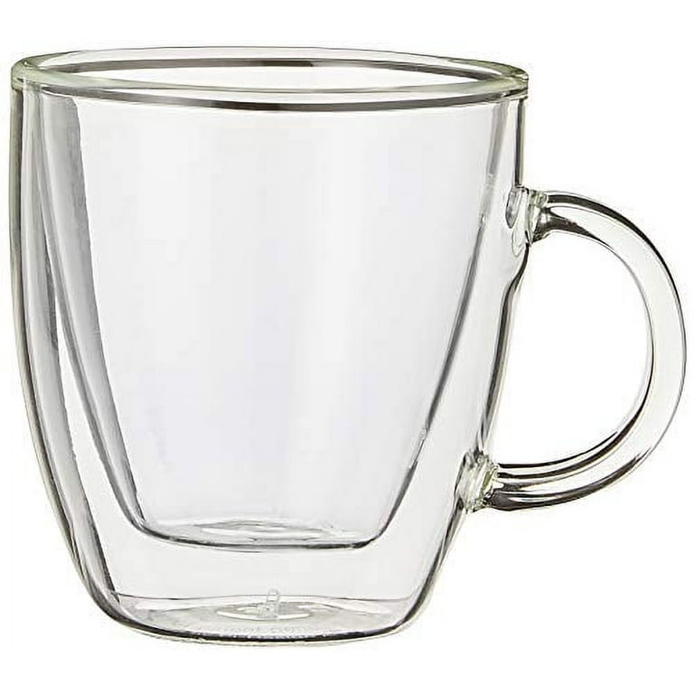 Bodum Bistro Coffee Mug Double-Wall Insulated Glass Espresso Mugs Clear 5 Ounces