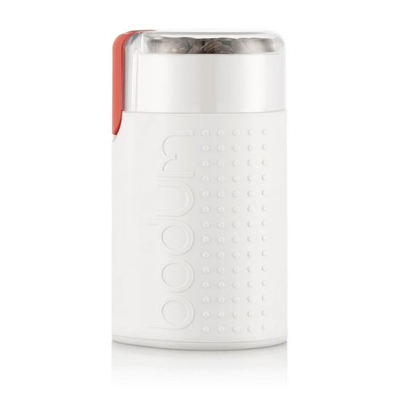 Bodum Bistro Electric Blade Coffee Grinder, Stainless Steel, White