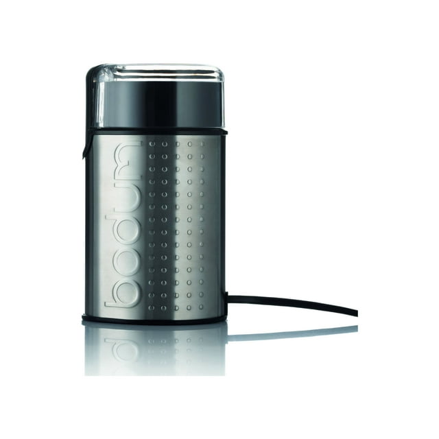 Bodum Bistro Stainless Steel Blade Electric Coffee Grinder, 7 Inches, Matte Chrome