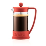 Bodum Brazil French Press, 12 oz, Borosilicate Glass and BPA Free Plastic, Red