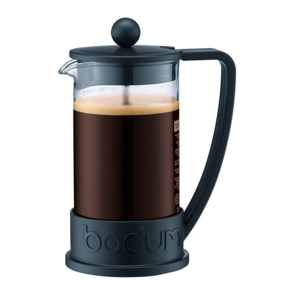 Bodum Brazil French Press Coffee Maker with Borosilicate Glass Carafe, 12 Ounce, Black