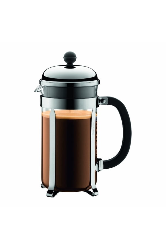 CHAMBORD French Press Coffee Maker, Glass, 1L, 34 oz, 8 Cup, Chrome