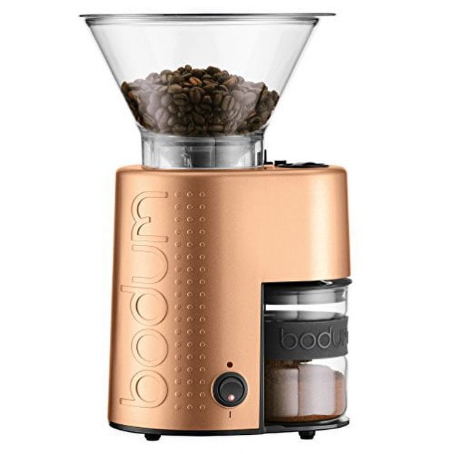 Bodum Electric Burr Coffee Grinder, Adjustable, 8oz, Copper