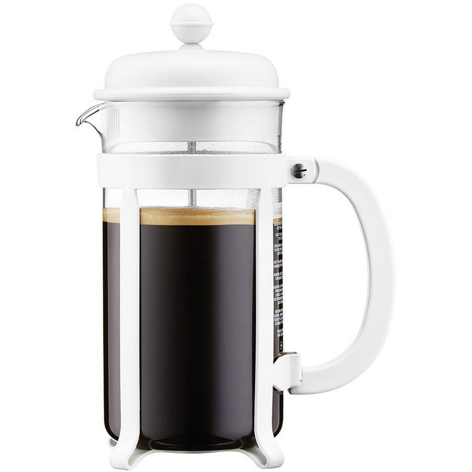 JavaSun French Press Travel Mug 16oz, Large Deluxe Coffee and Tea maker  (White)