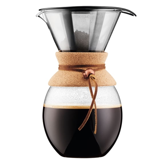 Bodum POUR OVER Coffee Maker with Permanent Filter, Cork Band, 1.5 Liter, 51 Ounce