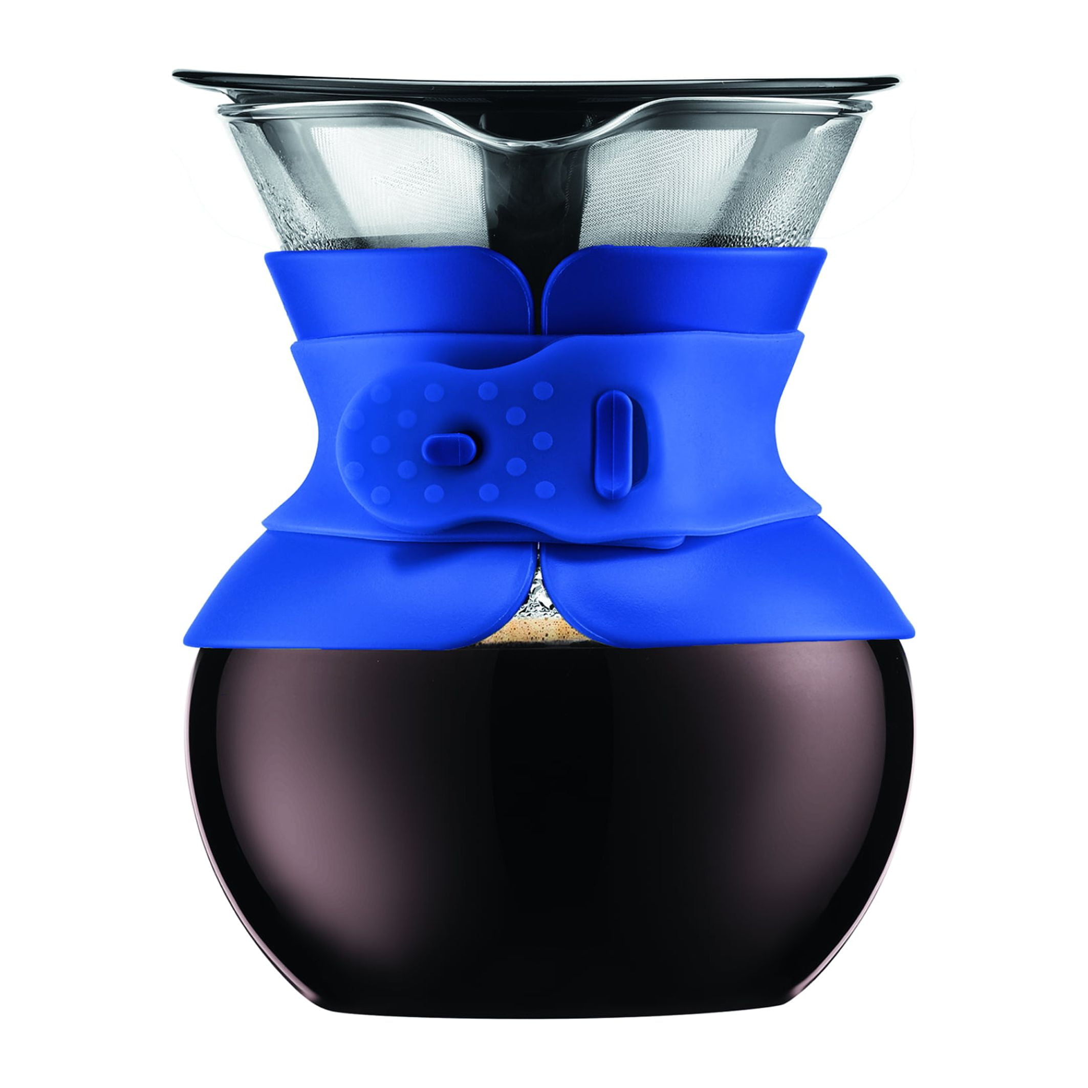 Bodum Pour Over Coffee Maker with Permanent Filter, 1 Liter, 34 Ounce,  Black Band