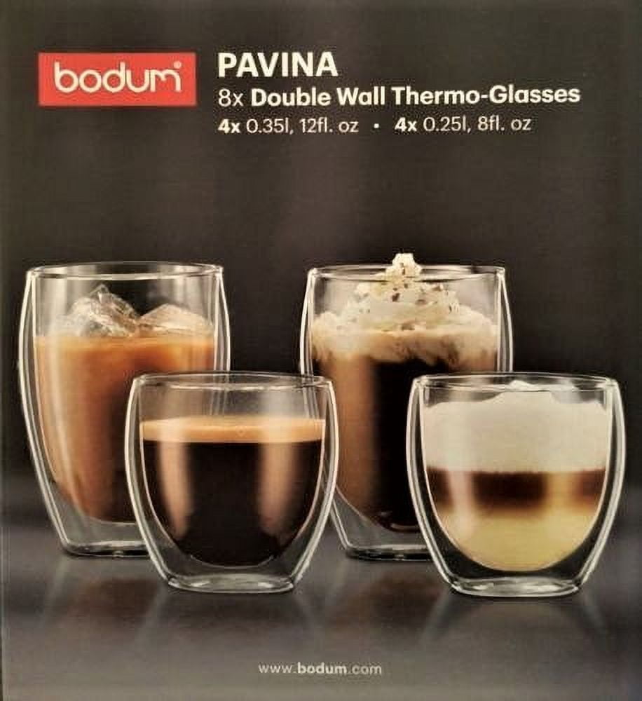 Bodum Pavina Double Wall Glass Small Set of 4, 8 Ounces