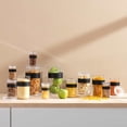 thumbnail image 1 of PRESSO STORAGE JAR SET, 8 OZ, 20 OZ, 34 OZ, 68 OZ, PLASTIC, BLACK BAND, 12 PC, 1 of 4