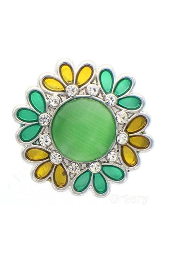 18mm Snap Charm Button Interchangeable Jewelry Sunburst Flower