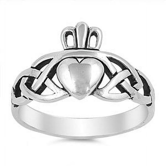 Body Accentz .925 Sterling Silver Band - Silver Ring - Claddagh Ring Trinity Knot(4)