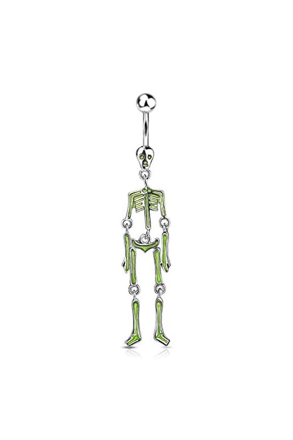 Belly Button Ring Skeleton Dangle Navel Ring Does not Glow