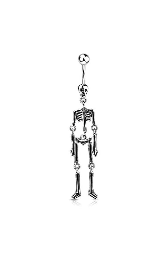 Belly Button Ring Skeleton Dangle Navel Rings
