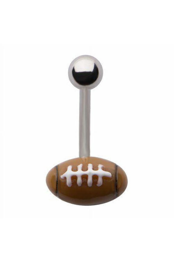 Body Accentz Belly Button Rings 14G Steel Football Ball Belly Rings 3/8