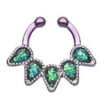 thumbnail image 1 of Body Accentz Colorline Opal Quinary Spear Fake Septum Clip-On Nose Ring, 1 of 1