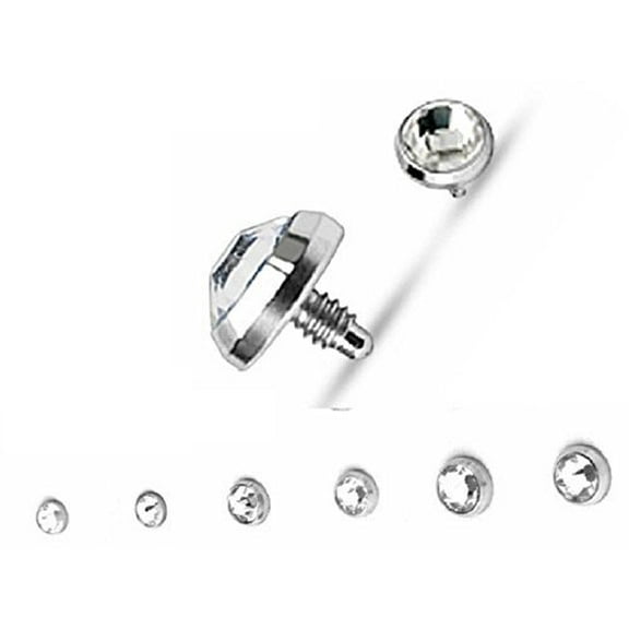 Body Accentz Dermal Anchor Top Flat Bottom Dome Surgical Steel Assorted Package Set of 6 14 gauge