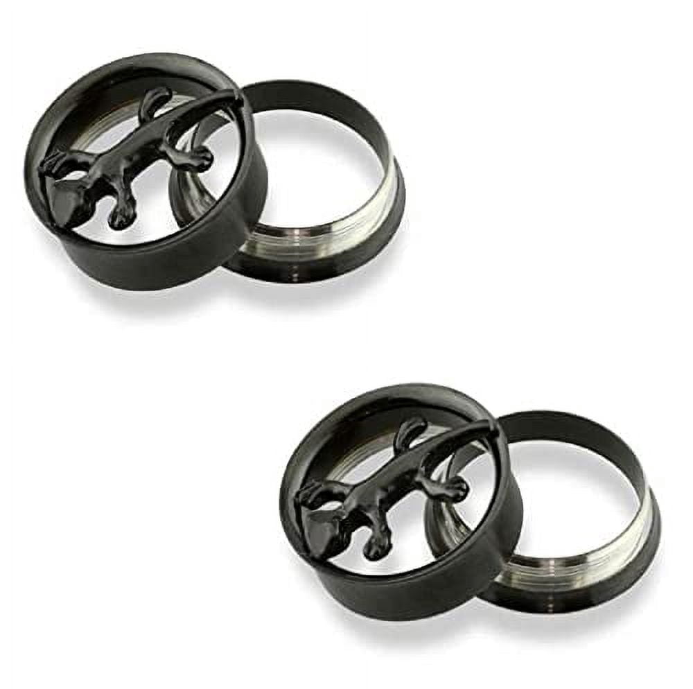 Lizard Plug Body Accentz Internally Threaded Gecko Lizard 316L Surgical Steel Screw ...
