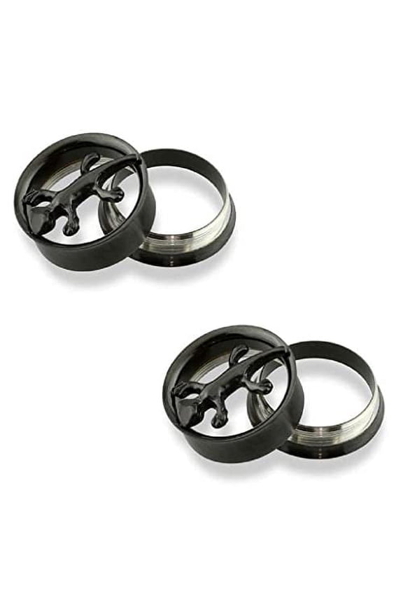 Internally Threaded Gecko Lizard 316L Surgical Steel Screw Fit Tunnel Plug (00 Gauge 10mm)