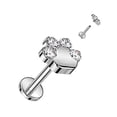 thumbnail image 1 of Body Accentz Labret Implant Grade Titanium Internally Threaded with CZ Paw Top Pawprint, 1 of 1