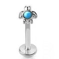 thumbnail image 1 of Body Accentz Labret Internally Threaded Turquoise Sea Turtle 16g Surgical Steel 316L, 1 of 1