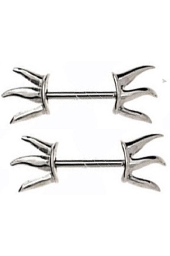 Nipple Shield Rings Barbell Barbells Sold as a Pair 14 Gauge Fork