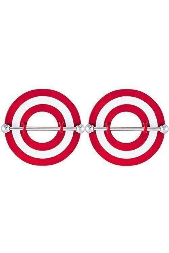 Nipple Shield Rings Barbells Sold as a Pair 14 Gauge Target Bullsey