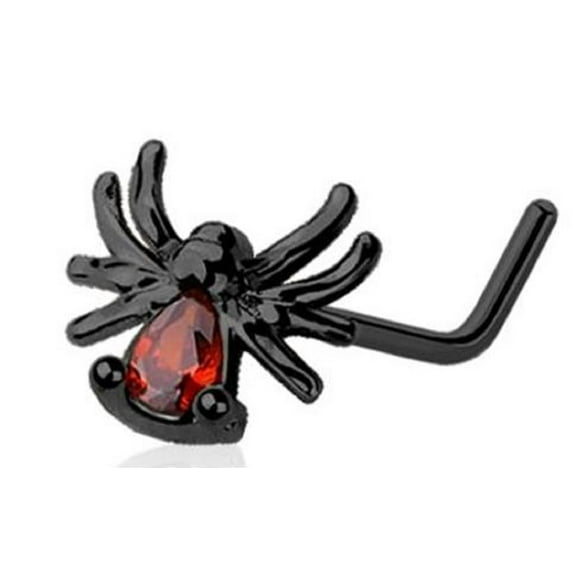 Body Accentz Nose Ring spider L Bend Stud top 316L surgical steel