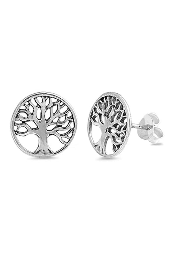 Silver Stud Earrings - Tree of Wisdom Life
