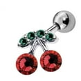 thumbnail image 1 of Body Accentz Tragus Cartilage Colored CZ gem Cherry Design Barbell top, 1 of 1