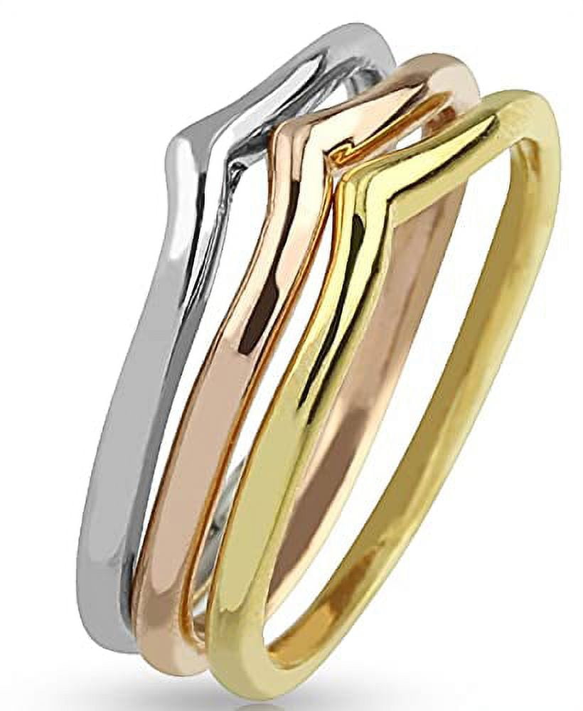 Body Accentz Tri-Color Triple Mid-Rings/Toe-Rings - Walmart.com